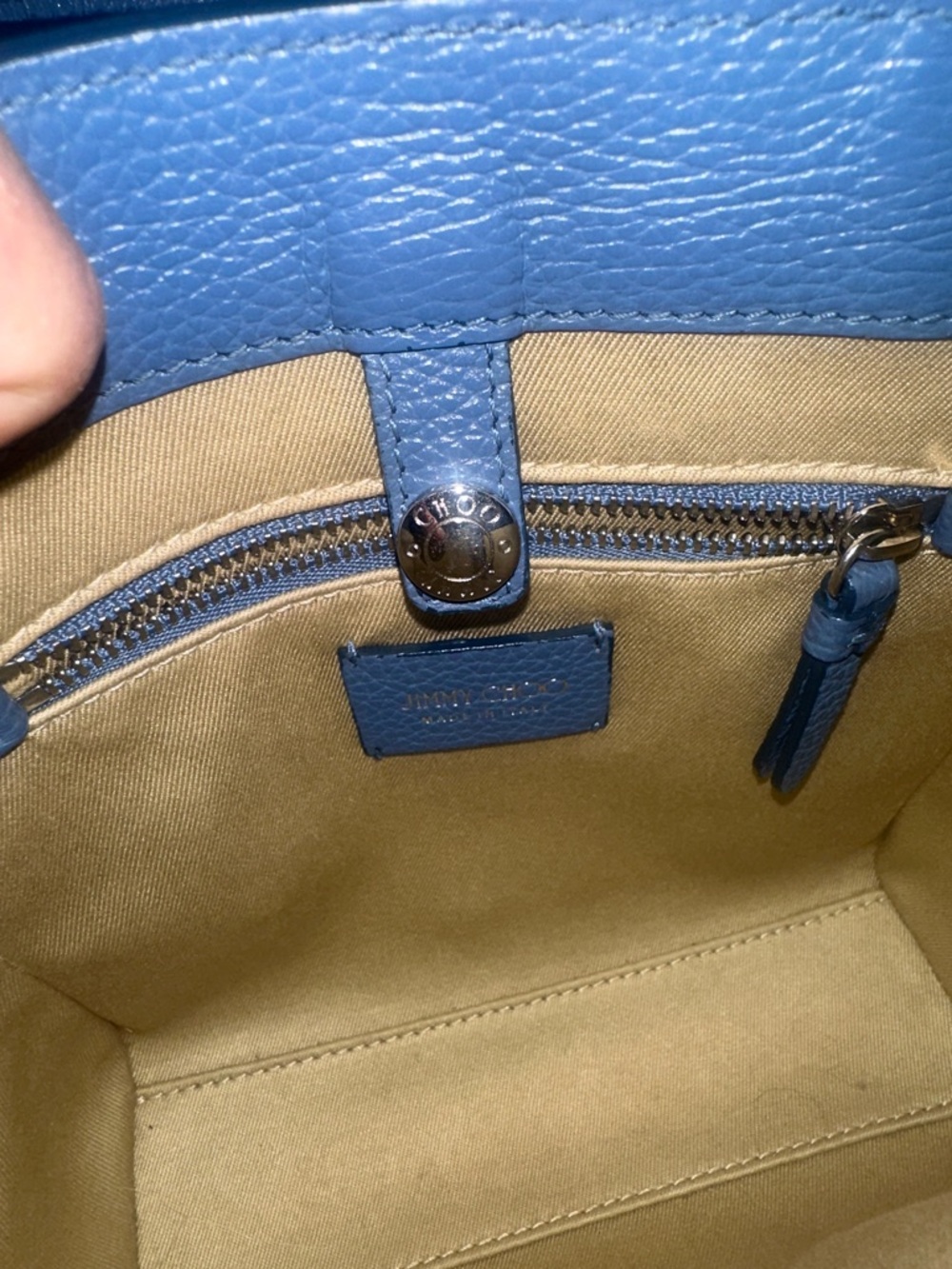 Authentic Jimmy Choo Mini Pagasi Blue Star-Embellished Leather 2-Way Crossbody - Picture 11 of 16